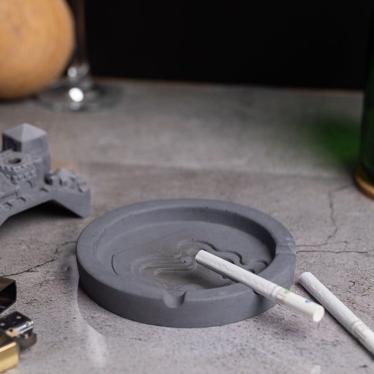 Cosmic City Dark Concrete-Statement decor piece that doubles up as a unique ashtray, incense stick holder