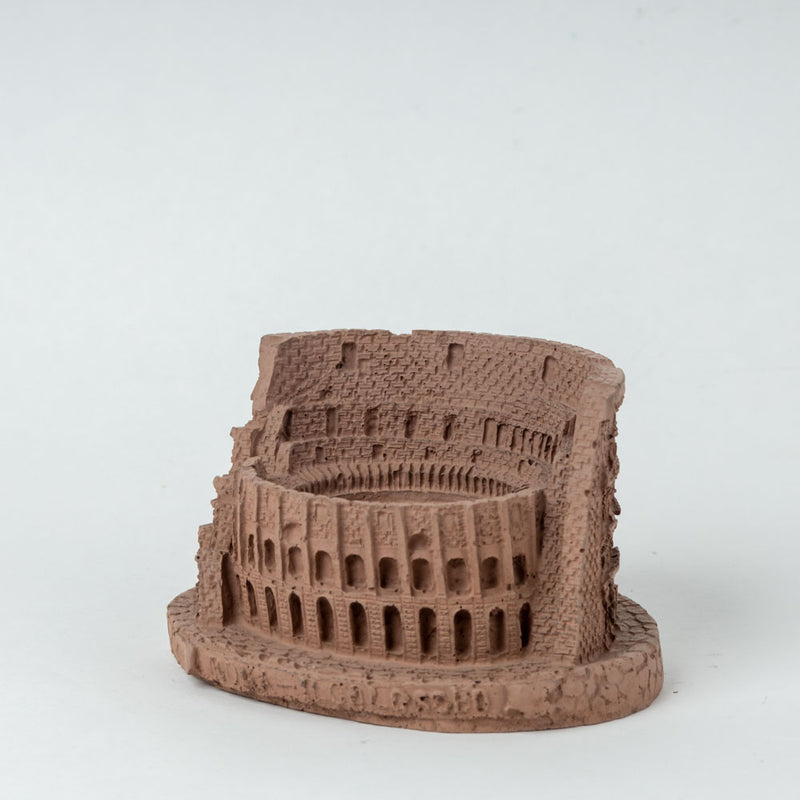 Colosseum Monument Miniature Dark Concrete - Architectural Desk Accessory Paper Weight or Roman Ashtray
