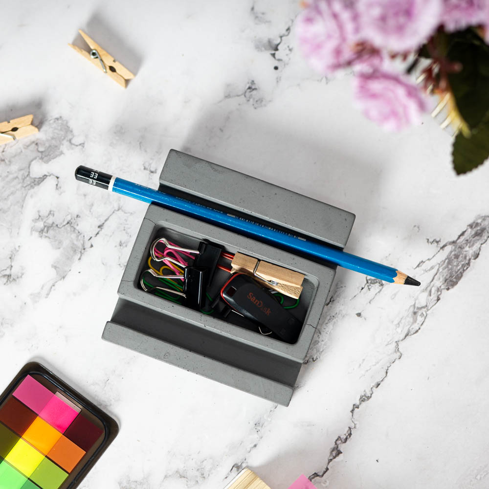 Palette Aesthetic Desk Organizers from the House of Greyt in concrete
