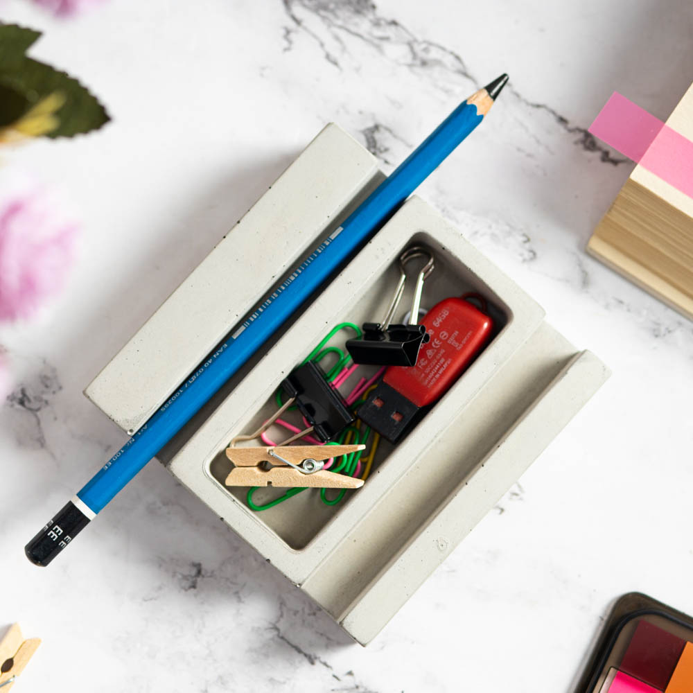 Palette Aesthetic Desk Organizers from the House of Greyt in concrete