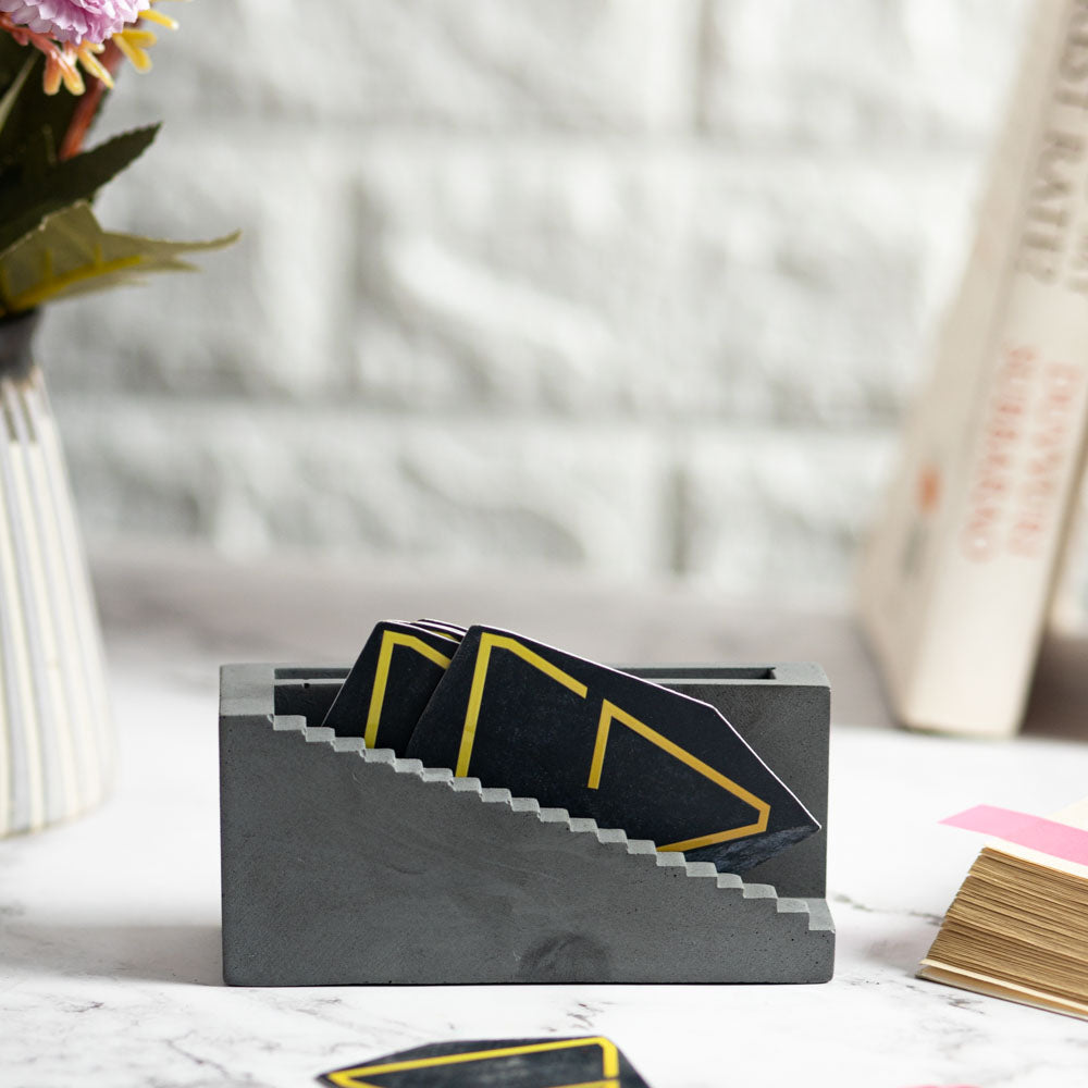 Stairy Concrete Card Holder with a staircase-inspired design