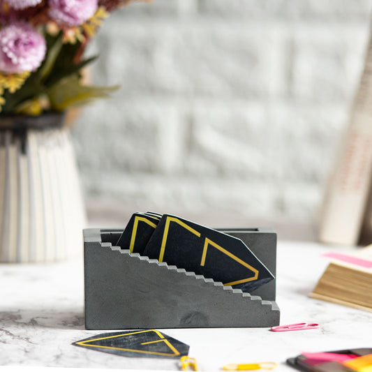 Stairy Concrete Card Holder with a staircase-inspired design