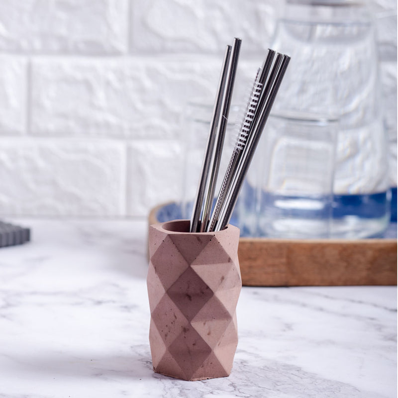 Penrose Holder-Dark Concrete-Geometric pattern holder for your work desk, bath, and kitchen.