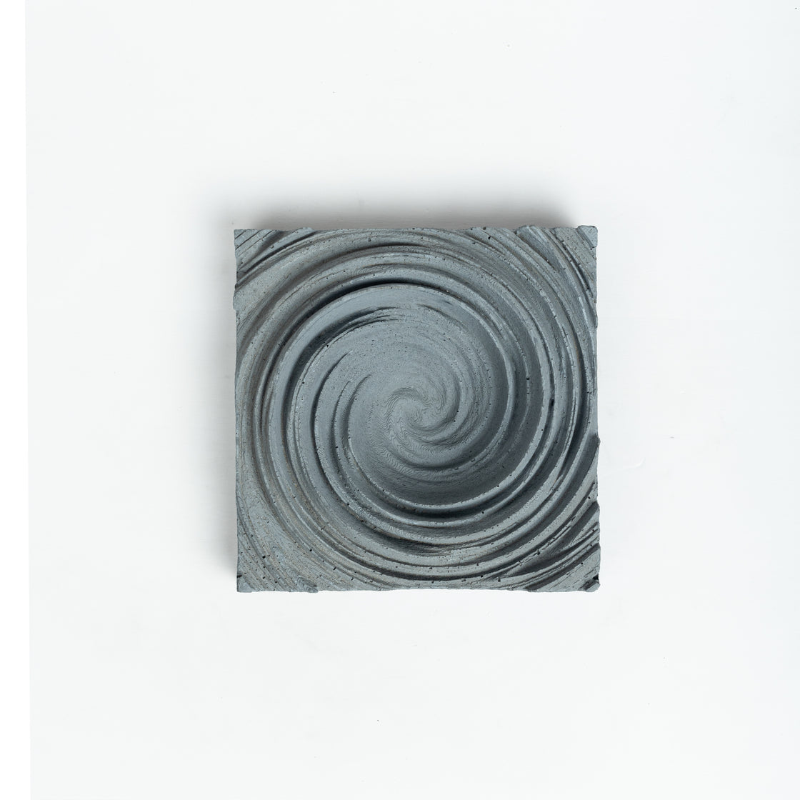 Cyclone Dark Concrete - Spiral Design ashtray resting on a square base- contemporary design ashtray