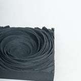 New  Cyclone Black - Spiral Design ashtray resting on a square base- contemporary design ashtray