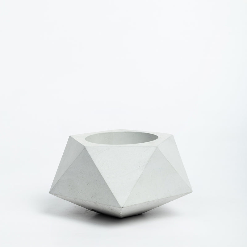 Pentrose Cement Finish- Geometric pattern ashtray and indoor and outdoor planter with drainage for home decor, gifting
