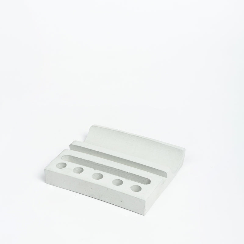 Pentrough-Cement Finish-Contemporary design stationery holder- desk supplies with multiple compartments