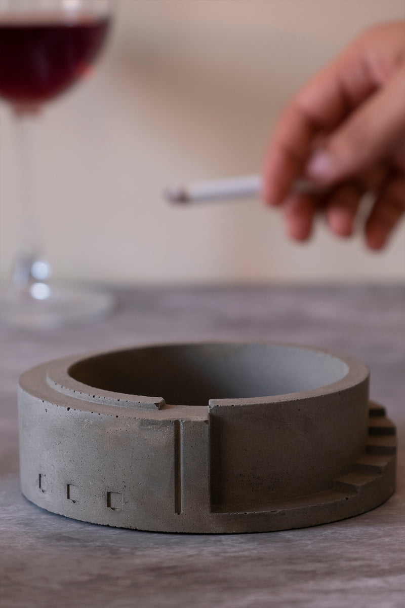 Spiro Cloud - Spiral Shaped Accessory tray for Desk Home or Office or designer Ashtray for made of concrete.