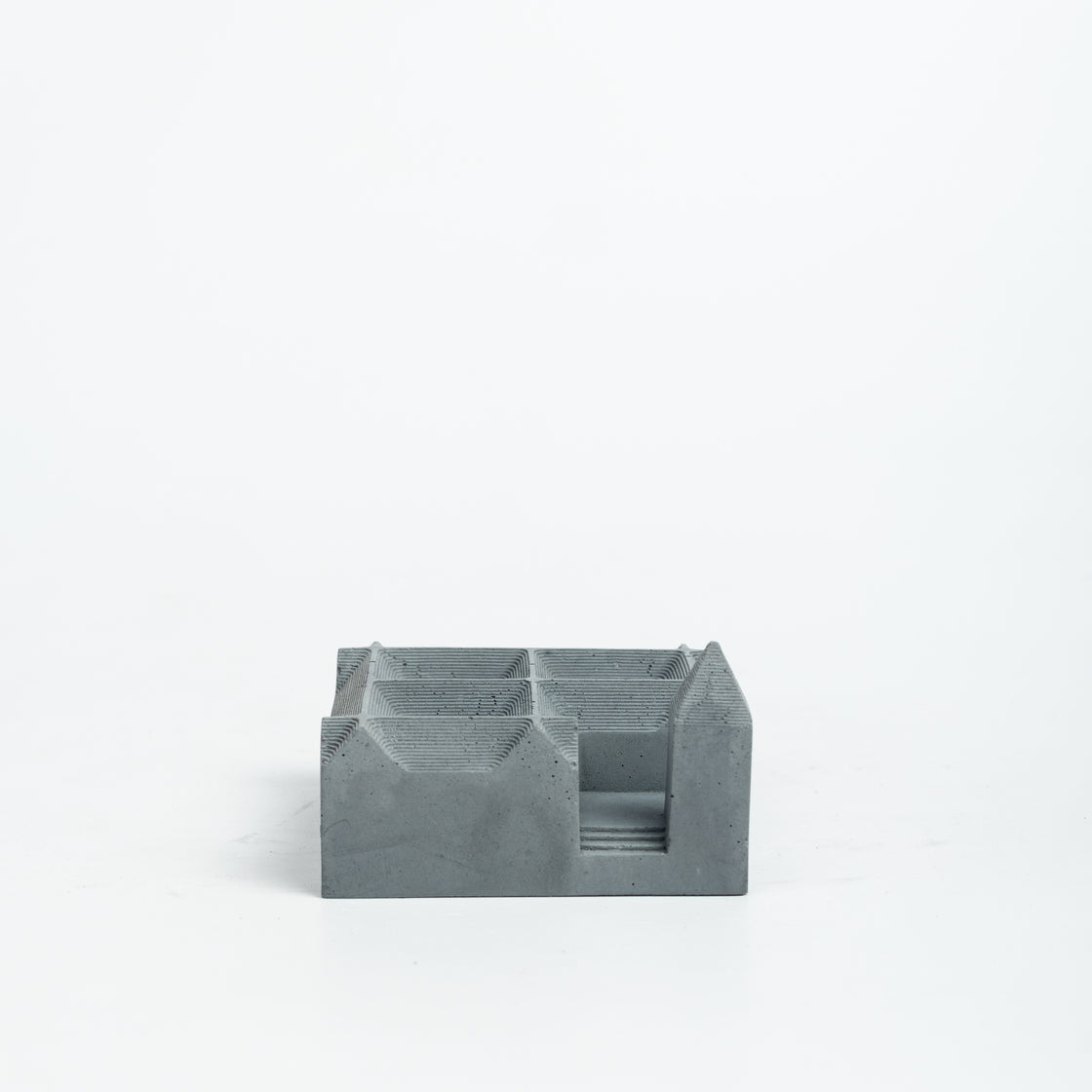 Squamid Cement Finish - Table Top Decor from the house of Greyt- Square Shaped Holder with a unique design- can be used as a pen stand, toothbrush holder, makeup holder