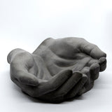 Docile Ashtray Dark Concrete - Real Human Hand Sculpture for Office & Home