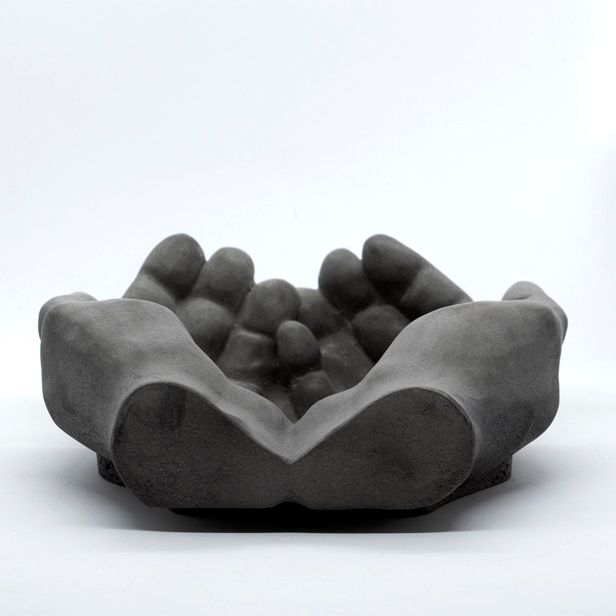 Docile Ashtray Dark Concrete - Real Human Hand Sculpture for Office & Home