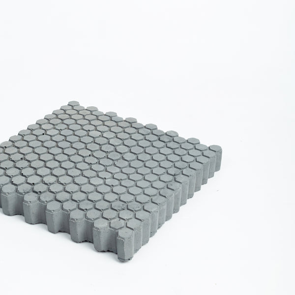 Hex Coasters Set of 6-Dark Concrete-Square Monochromatic coaster- Contemporary Design ideal for gifting