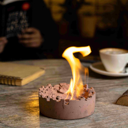 Urnfield Tasteful Home Décor from the house of Greyt-contemporary circular design Fire Pit with textured insides