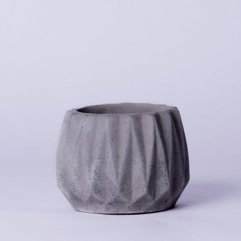 Onca Dark Concrete - Geometric Succulent Planter for Table top Decor, Window sill or Ledge for Home & Office
