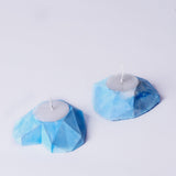 Geometric Heart Orchid Marble - SET OF 3 Teal Light candle holder for Diwali and Festive Decoration