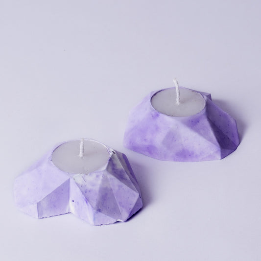 Geometric Heart Orchid Marble - SET OF 3 Teal Light candle holder for Diwali and Festive Decoration