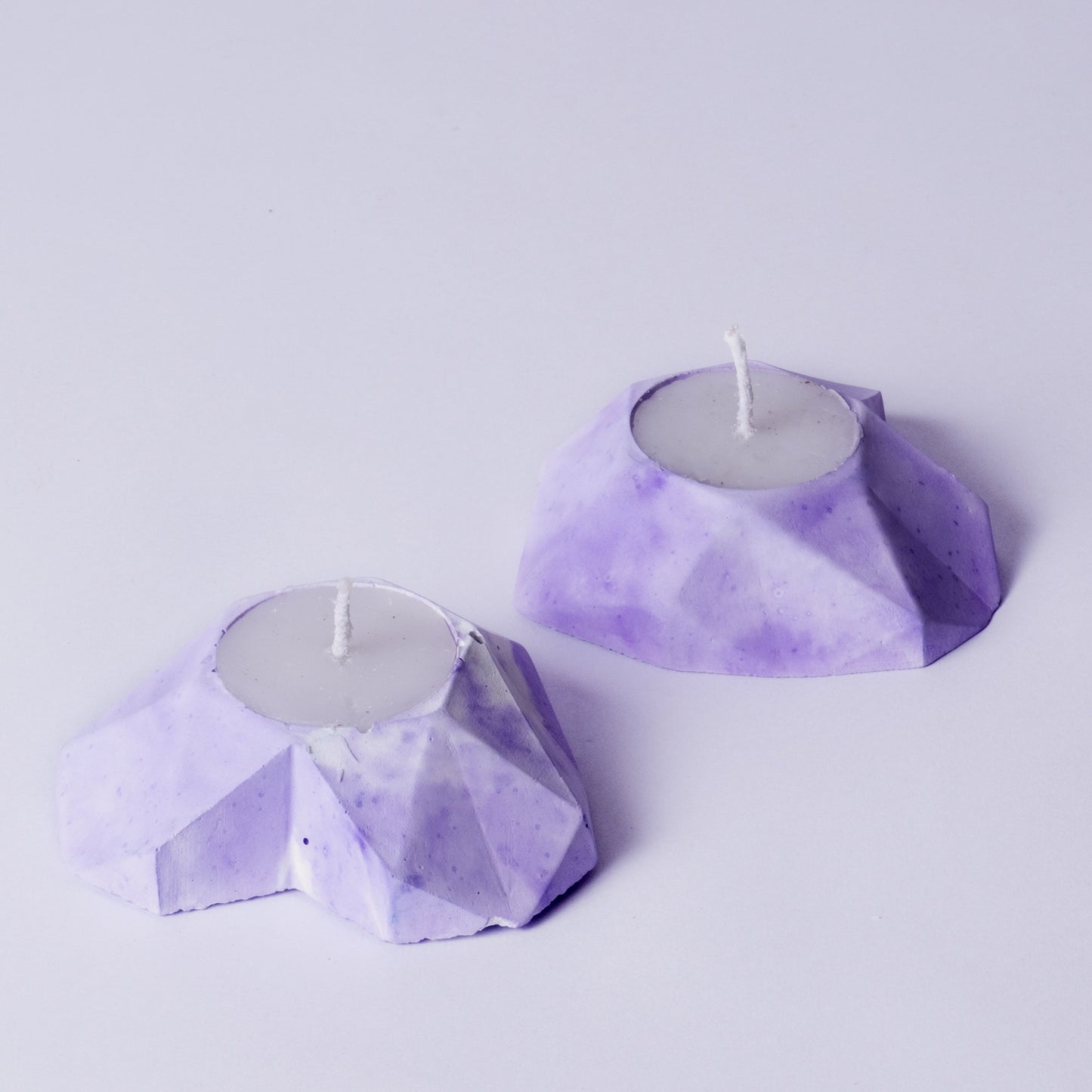 Geometric Heart Orchid Marble - SET OF 3 Teal Light candle holder for Diwali and Festive Decoration