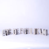 Vertically Stand-able Capital Alphabets in Concrete for making Customised Name or Word