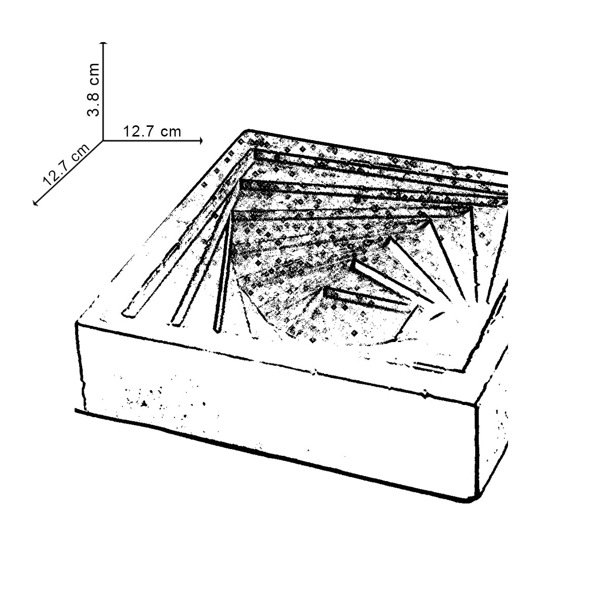Conto Ashtray Nero Marble - Designer Geometric Stepped Ashtray for Indoor & Outdoor