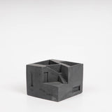 Croode- Dark Concrete Building shaped holder with two spacious compartments- desk organizer, stationery holder, toothbrush stand