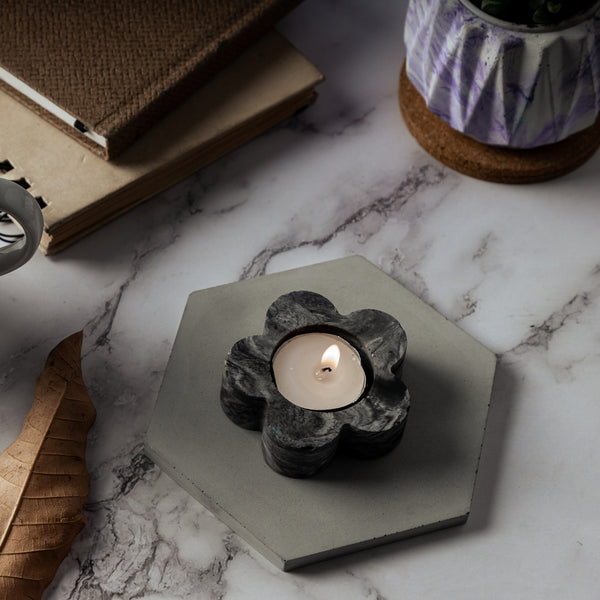 Flora - Cloud Set of 3 Flower Shaped Chique and Minimal Tealight Candle Holder- a perfect gift for family and friends
