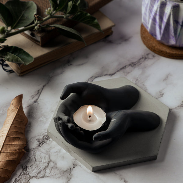 Metacarpus 2.0- Dark Concrete Hand Shaped Sculpture- can be used as a tealight candle holder, ashtray, ideal for gifting