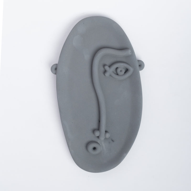 Fizzog- Dark Concrete Oval shaped Trinket Dish and Jewellery Tray
