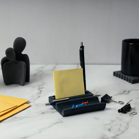 Pentrough-Black-Contemporary design stationery holder- desk supplies with multiple compartments