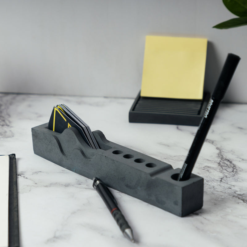 Wavearranger-Nero Marble-Contemporary design Pen Holder for keeping your most important pens
