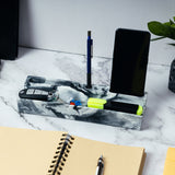 Trough Organiser-Mint Marble-Cardholder and pen stand