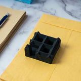 Squamid-Black-TableTop Decor from the house of Greyt- Square Shaped Holder with a unique design- can be used as a pen stand, toothbrush holder, makeup holder
