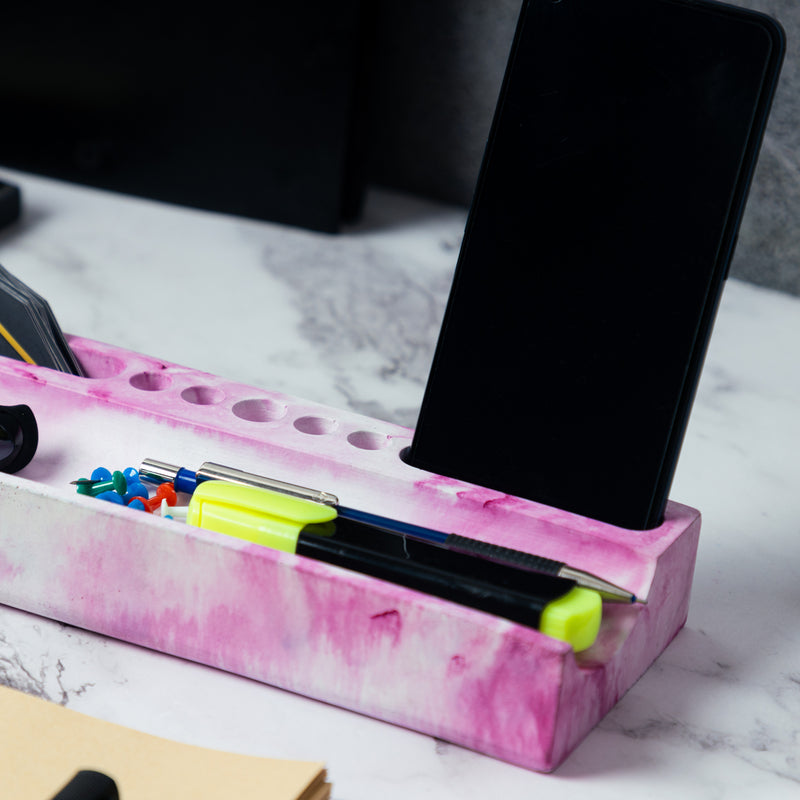 Trough Organiser-Candy Marble-Cardholder and pen stand