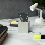 UCardo-Cement finish-Contemporary Business Card Stand for Work Desk