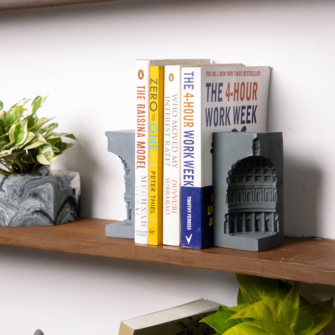 Pantheon-Dark Concrete- Dome Tea light candle Holder or Multipurpose Bookend