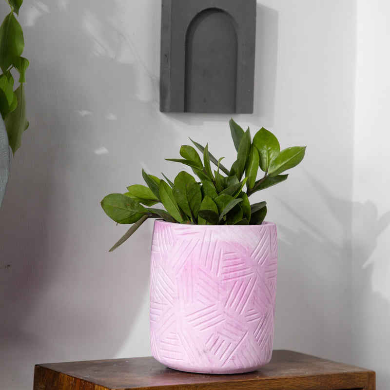 MegaOblik-Candy Marble-Patterned Planter for use in both indoor and outdoor environments