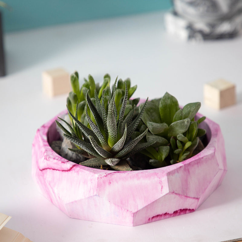 Nonagon Bowl-Candy Marble-All-purpose Homeware- Fruit bowl and Plant bowl