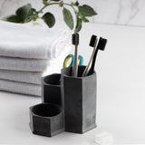 HexHolder-Dark Concrete-Holder with three Hexagon shaped compartments- can be utilized as a desk organizer and planter.
