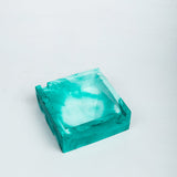 New Squash Tray Mint Marble - A Square Shaped Ashtray- a perfect gift for friends, your partner, and colleagues.