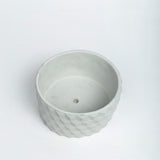 Cubetopia-Cement Finish-Patterned plant bowl
