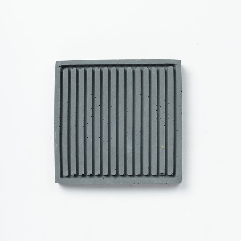 Squaline- Set of 6 Coasters-Dark Concrete-Buy home decor items online- Contemporary design coasters with a square outline and an array of lines.