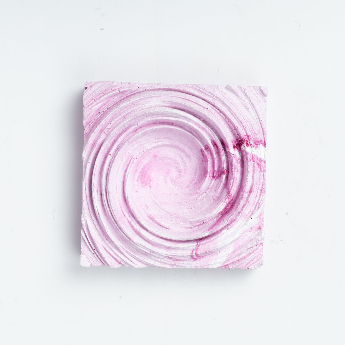 Cyclone Candy Marble - Spiral Design ashtray resting on a square base- contemporary design ashtray