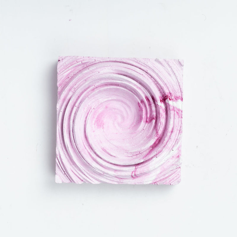 New Cyclone Candy Marble - Spiral Design ashtray resting on a square base- contemporary design ashtray