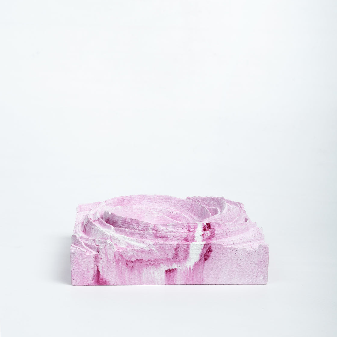 Cyclone Candy Marble - Spiral Design ashtray resting on a square base- contemporary design ashtray