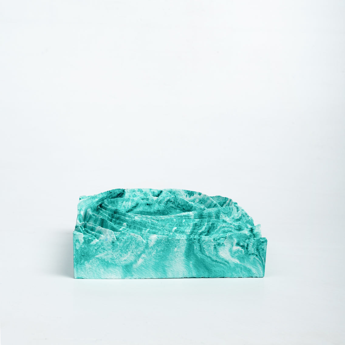 New Cyclone Mint Marble - Spiral Design ashtray resting on a square base- contemporary design ashtray
