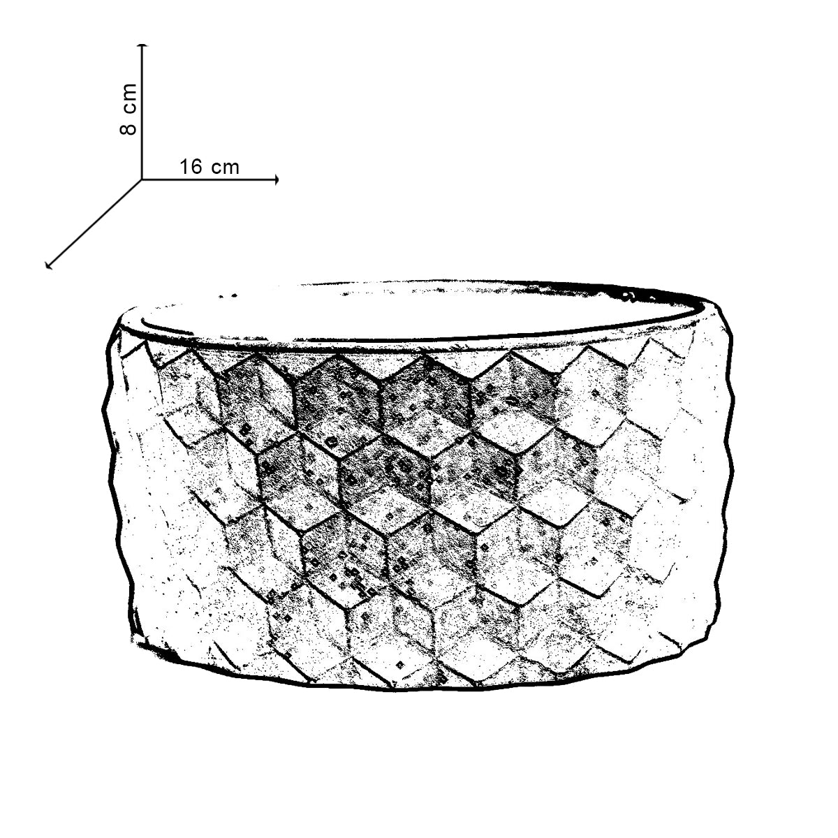 Cubetopia-Cement Finish-Patterned plant bowl