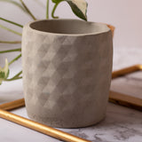 Xude Geometric Planter Cement Finish - Succulent Planter Or Pen Stand