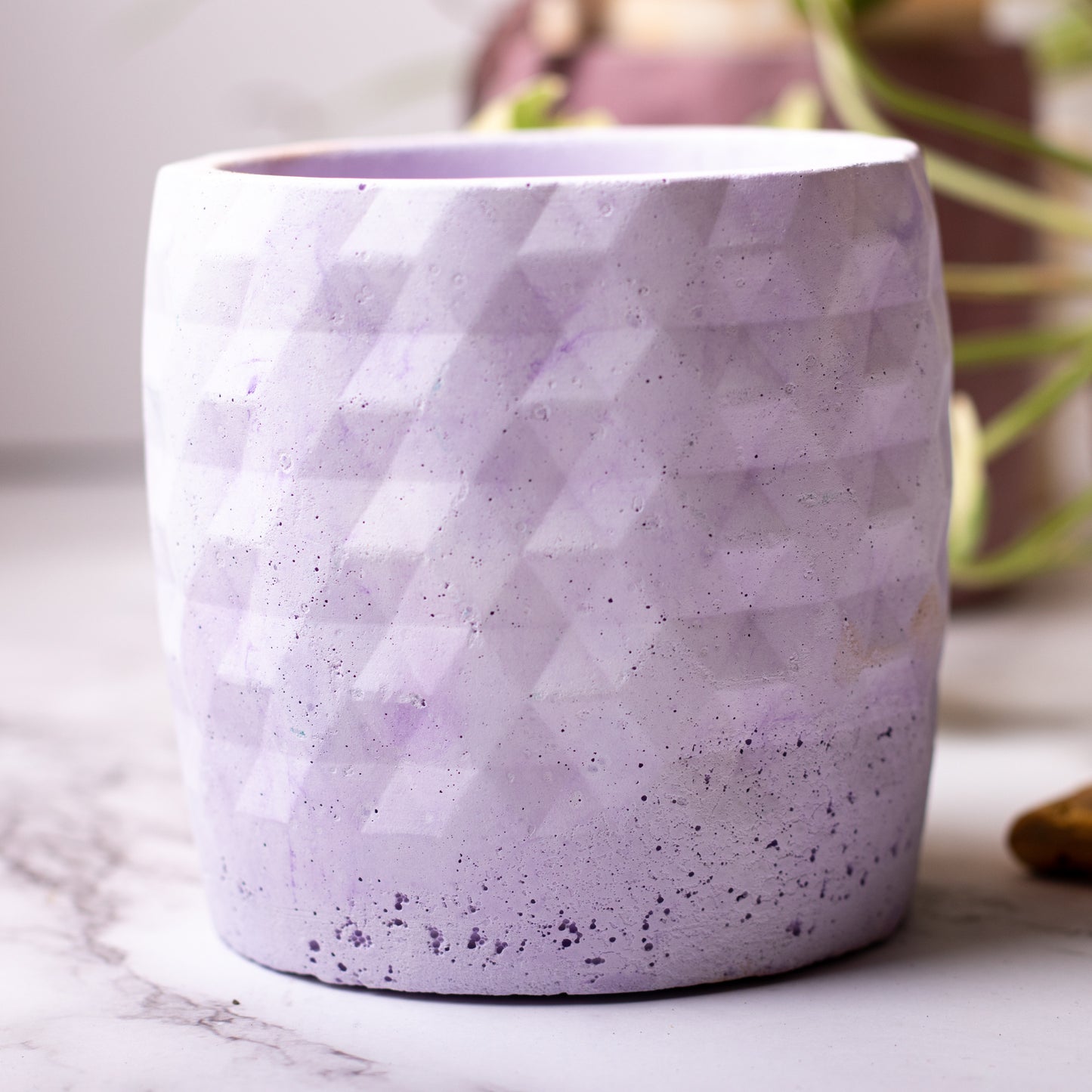 Xude Geometric Planter Cement Finish - Succulent Planter Or Pen Stand