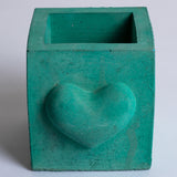 Hearty Planter Basil Green - 3D Heart shape Planter or Pen Stand for gifting to loved ones