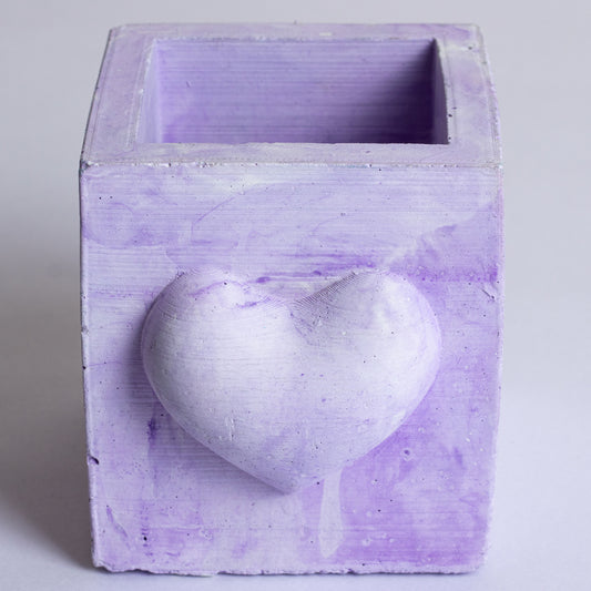 Hearty Planter Orchid Marble - 3D Heart shape Planter or Pen Stand for gifting to loved ones