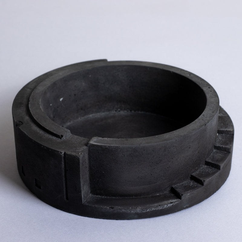 New  Spiro Black - Spiral Shaped Accessory tray for Desk Home or Office or designer Ashtray for made of concrete.